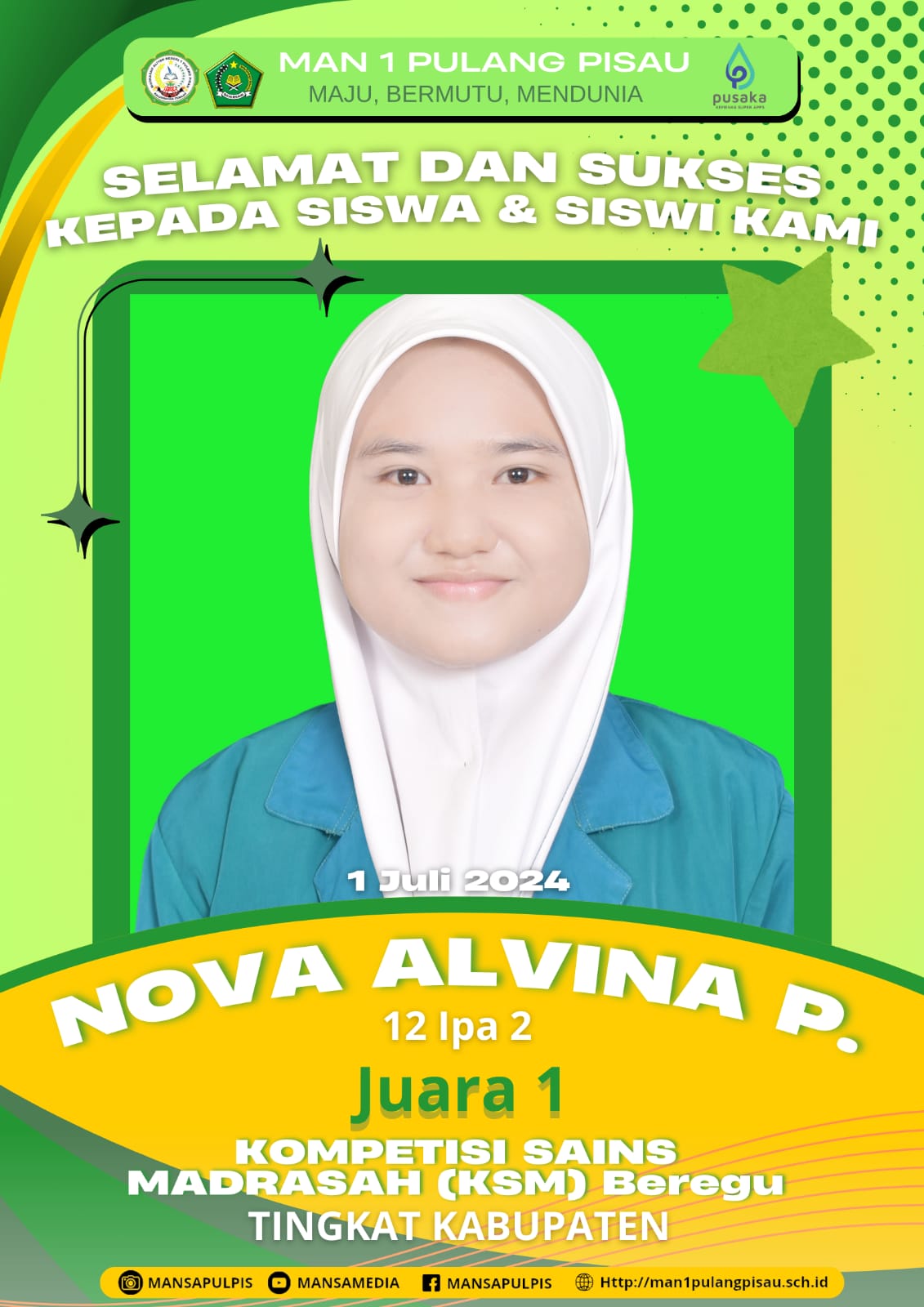 Nova Alfina Pasaribu Dkk Berhasil Meraih Juara 1 KSM Beregu